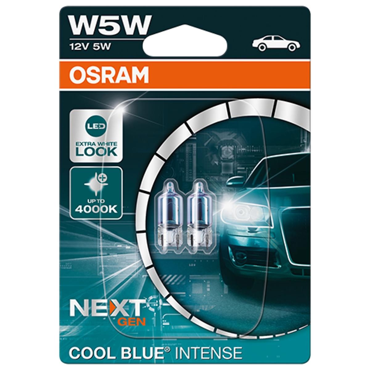 VESPA S Blinkerbirne 12V 5W, W5W OSRAM COOL BLUE INTENSE next Generation 2825CBN-02B