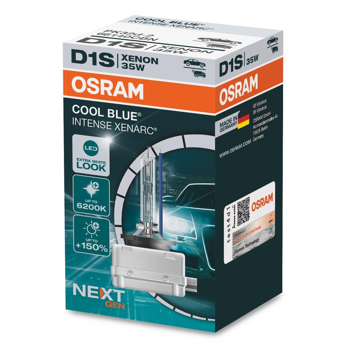 OSRAM D1S Xenarc Original OEM Germany Xenon Set of 2x Bulbs 4500K