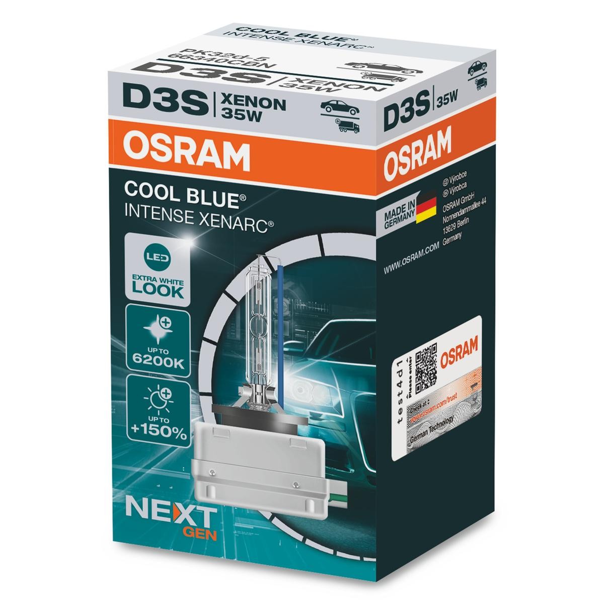 D3S OSRAM XENARC COOL BLUE INTENSE next Generation D3S 42V 35W PK32d-5, 4300K, Xenon Main beam bulb 66340CBN buy
