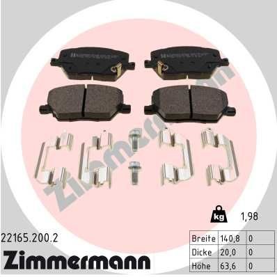 Original 22165.200.2 ZIMMERMANN Brake pad kit JEEP