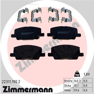 Great value for money - ZIMMERMANN Brake pad set 22311.190.2