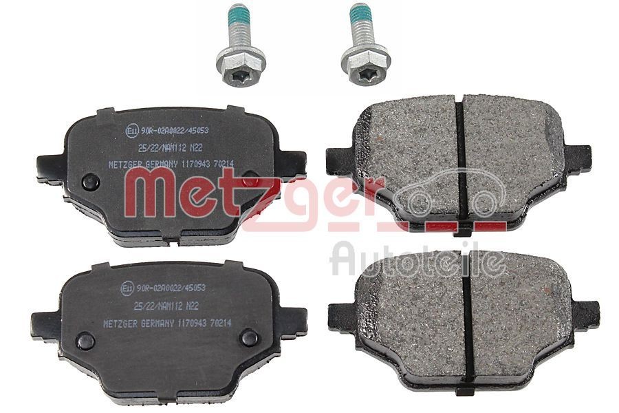 Opel COMBO Disk brake pads 17400045 METZGER 1170943 online buy