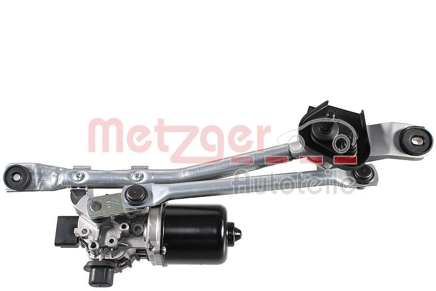 Wiper transmission METZGER for left-hand drive vehicles, Front, with electric motor - 2190972