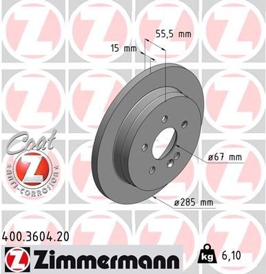 ZIMMERMANN COAT Z 400.3604.20 Brake disc A1634230112