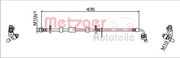 Brake hose METZGER 4111929 - Opel Insignia B Grand Sport (Z18) Pipes and hoses spare parts order
