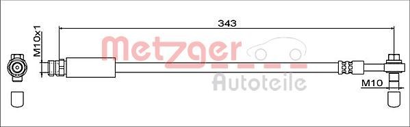 Original METZGER Brake flexi hose 4112042 for AUDI Q5