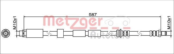 METZGER Front Axle Left, Front Axle Right, 587 mm, M10x1 Length: 587mm, Internal Thread: M10x1mm, External Thread: M10x1mm Brake line 4112075 buy