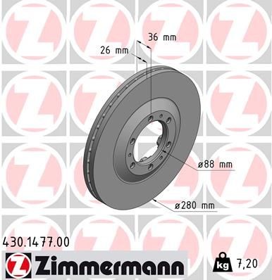 ZIMMERMANN 430.1477.00 Brake disc 3103102-K00