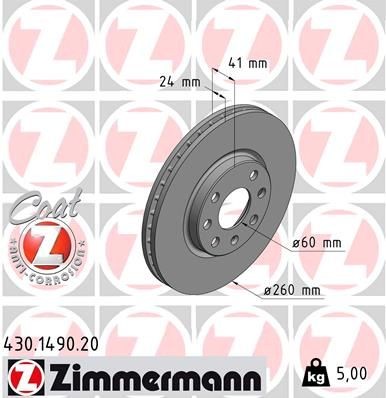 Great value for money - ZIMMERMANN Brake disc 430.1490.20