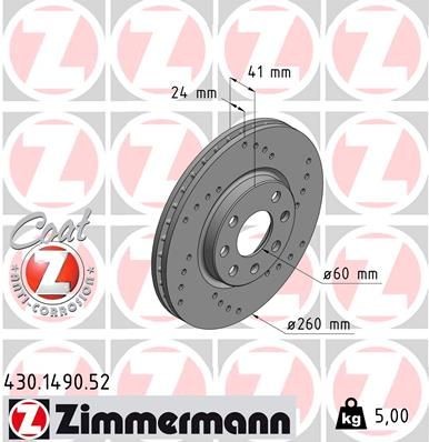 Great value for money - ZIMMERMANN Brake disc 430.1490.52