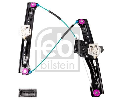 176522 FEBI BILSTEIN Window mechanism BMW Right Front, Operating Mode: Electric, with electric motor