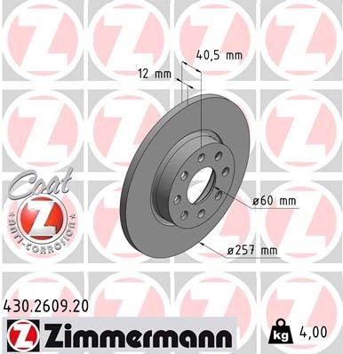 Great value for money - ZIMMERMANN Brake disc 430.2609.20