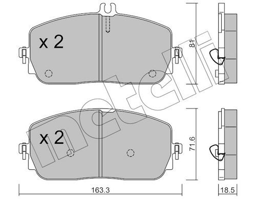 Brake pads suitable for MERCEDES-BENZ GLE (W167) rear and front