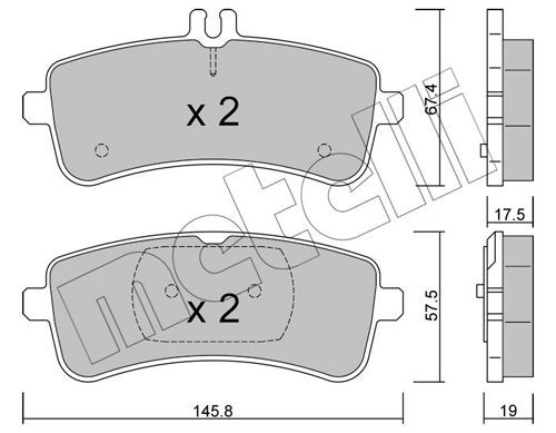 Mercedes SL Disk brake pads 17405032 METELLI 22-1200-0 online buy