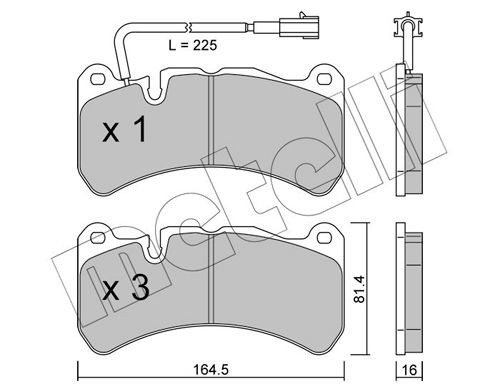 Mercedes GLK Set of brake pads 17405033 METELLI 22-1201-0 online buy