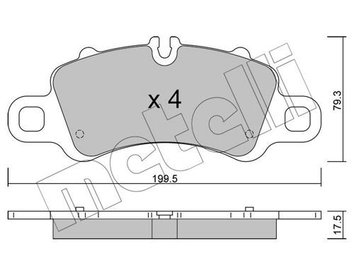 25983 METELLI prepared for wear indicator Thickness 1: 17,5mm Brake pads 22-1254-0 buy