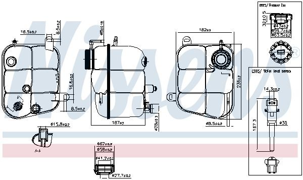 OEM-quality NISSENS 996227 Coolant expansion tank