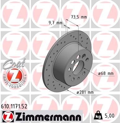 ZIMMERMANN SPORT COAT Z 610117152 Performance brake discs Volvo 940 Saloon 2.0 112 hp Petrol 1993 price