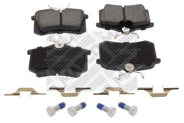 6302/1 MAPCO Brake pad set SKODA Rear Axle, excl. wear warning contact, with brake caliper screws, with accessories