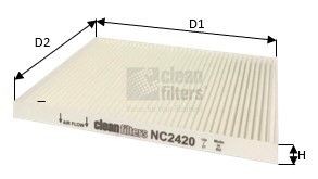 NC2420 CLEAN FILTER Pollen filter SKODA Particulate Filter, Filter Insert x 15 mm