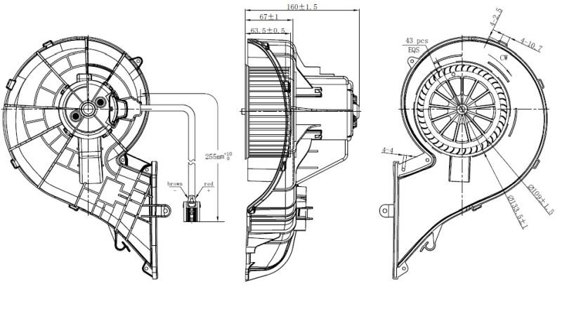 OEM-quality NRF 34353 Heater fan motor