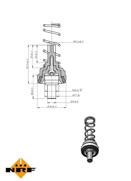 OEM-quality NRF 725204 Thermostat in engine cooling system