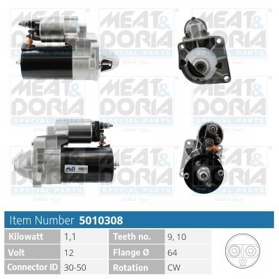 MEAT & DORIA 5010308 Starter motor 51916168