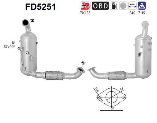 AS FD5251 VOLVO V40 Estate 2012 DPF filter