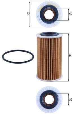 Original MAHLE ORIGINAL 72518975 Oil filter OX 1267D for FORD TRANSIT CONNECT