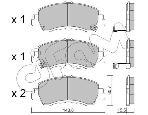 20949 CIFAM with acoustic wear warning Thickness 1: 15,5mm Brake pads 822-1239-0 buy
