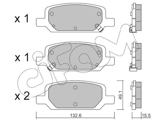 26277 CIFAM with acoustic wear warning Thickness 1: 15,5mm Brake pads 822-1278-0 buy