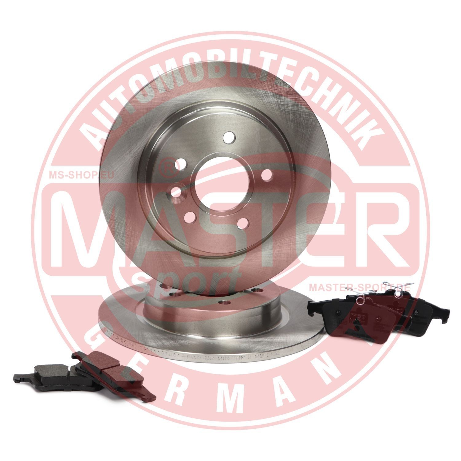 MASTER-SPORT Rear Axle, solid, with anti-squeak plate, excl. wear warning contact, not prepared for wear indicator Ø: 280mm, Brake Disc Thickness: 11mm Brake discs and pads 201101581 buy