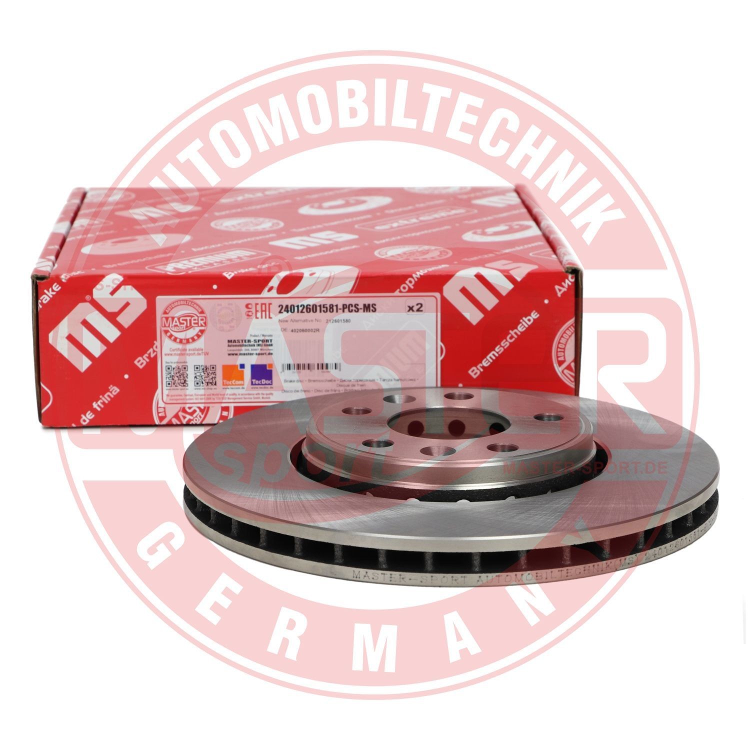 24012601581PCSMS Brake disc MASTER-SPORT AB212525460 review and test