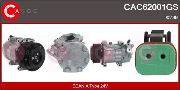 CAC62001GS CASCO Klimakompressor SCANIA P,G,R,T - series