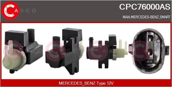 CASCO CPC76000AS Boost solenoid MERCEDES-BENZ A-Class (W169) A 180 CDI (169.007, 169.307) 109 hp Diesel 2011