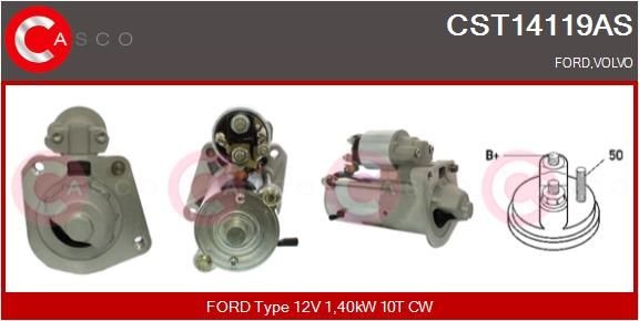 CST14119AS CASCO Starter VOLVO 12V, 1,40kW, Number of Teeth: 10, CPS0066, M8, Ø 72 mm