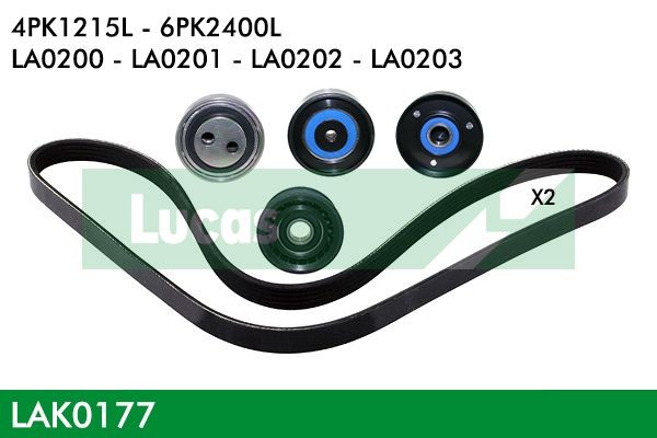 Original LUCAS Alternator belt LAK0177 for AUDI A6