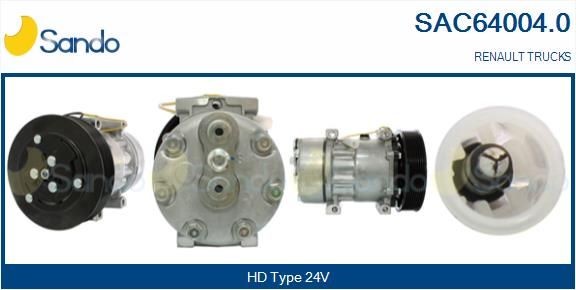 SANDO SAC64004.0 Klimakompressor für RENAULT TRUCKS Premium 2 LKW in Original Qualität