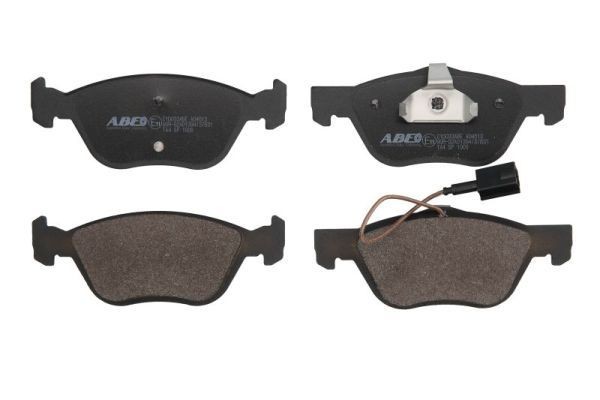 ABE C1D033ABE Brake pad set Front Axle, Low-Metallic, incl. wear warning contact
