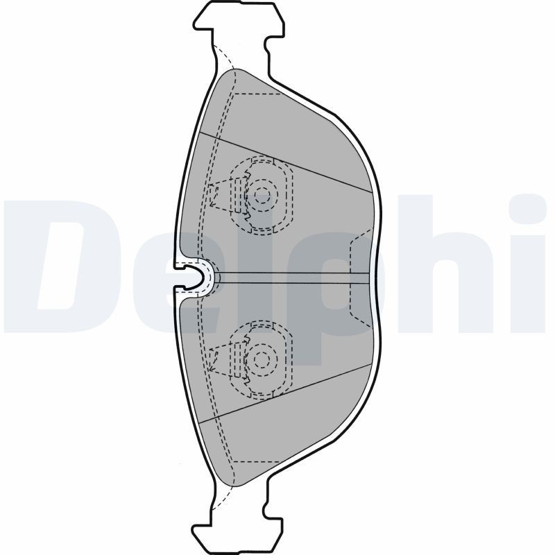 DELPHI LP1002 Brake pad set prepared for wear indicator, with anti-squeak plate, without accessories