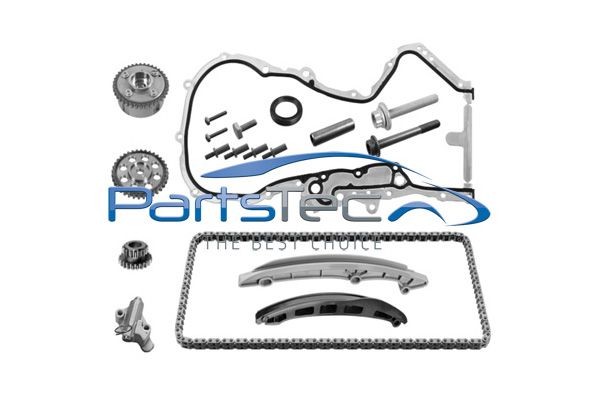 PTA114-1031 PartsTec Timing chain set SEAT with camshaft adjustment, with crankshaft gear, with camshaft gear, with crankshaft seal, with bolts/screws, with control housing gasket, Silent Chain, Closed chain