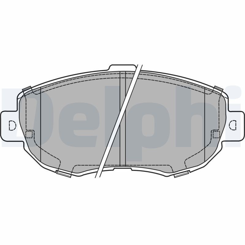 LP1140 DELPHI Brake pad set LEXUS with acoustic wear warning, without anti-squeak plate, without accessories