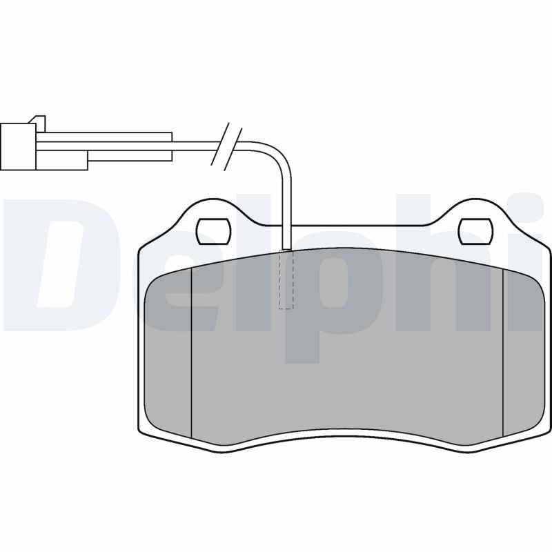 DELPHI LP1543 Brake pad set incl. wear warning contact, with anti-squeak plate, without accessories