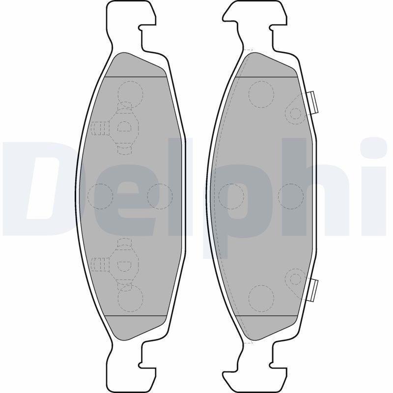DELPHI LP1557 Brake pad set with acoustic wear warning, with anti-squeak plate, with accessories