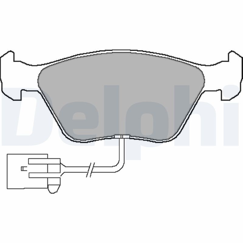 DELPHI LP1598 Brake pad set incl. wear warning contact, with anti-squeak plate, without accessories