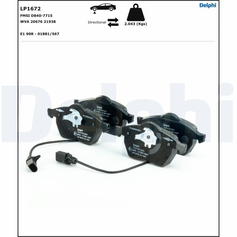 LP1672 Disc brake pads DELPHI LP1672 review and test