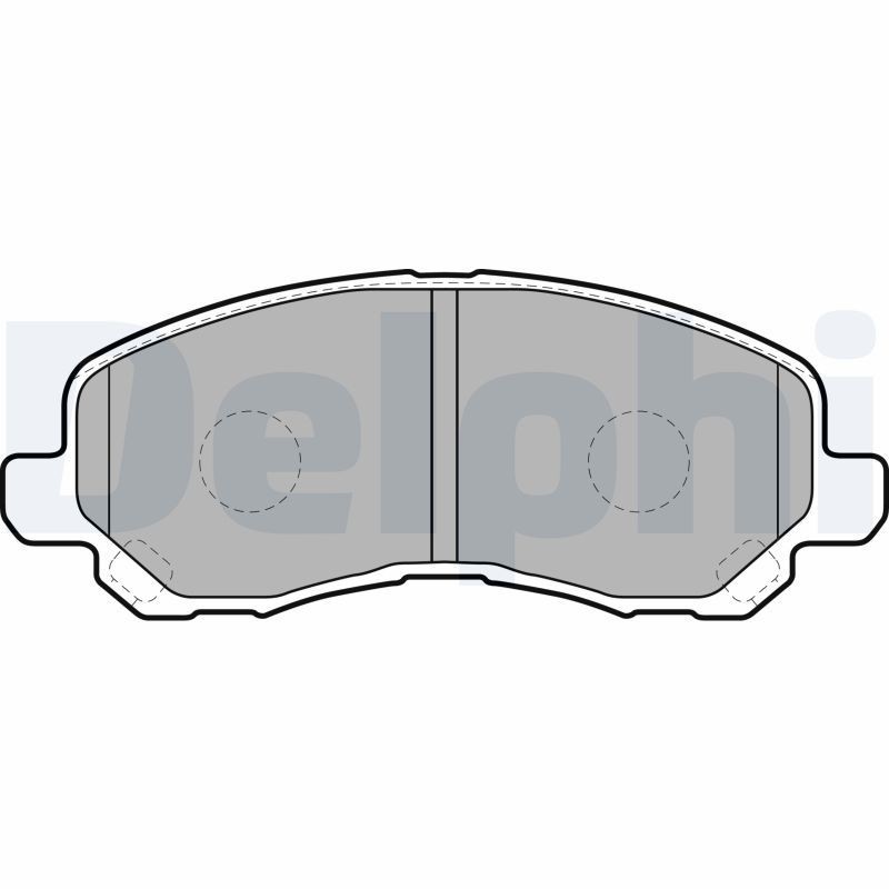 DELPHI LP1684 Brake pad set with acoustic wear warning, with anti-squeak plate, with accessories
