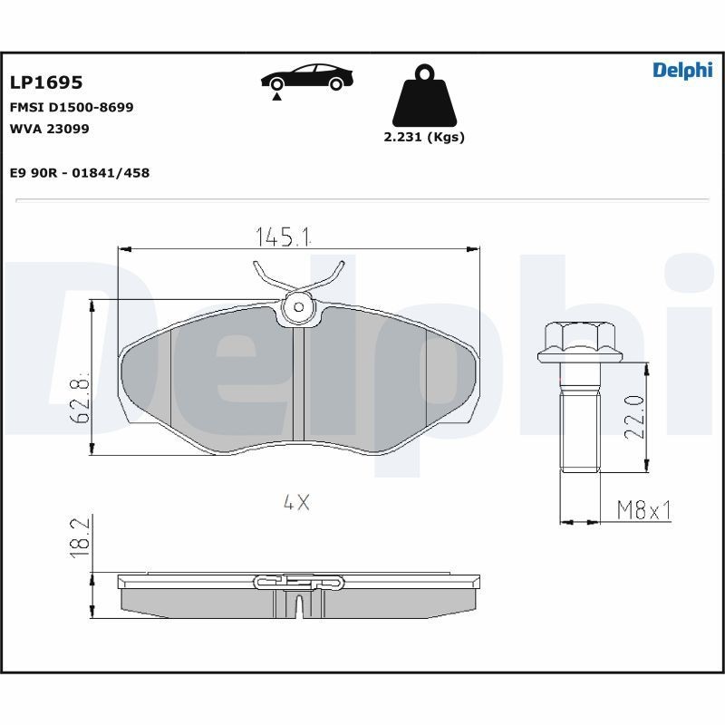 DELPHI Brake pad kit LP1695
