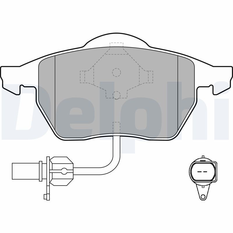 DELPHI LP1706 Brake pad set incl. wear warning contact, with anti-squeak plate, without accessories
