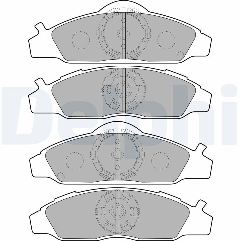 DELPHI LP1817 Brake pad set with acoustic wear warning, with anti-squeak plate, without accessories